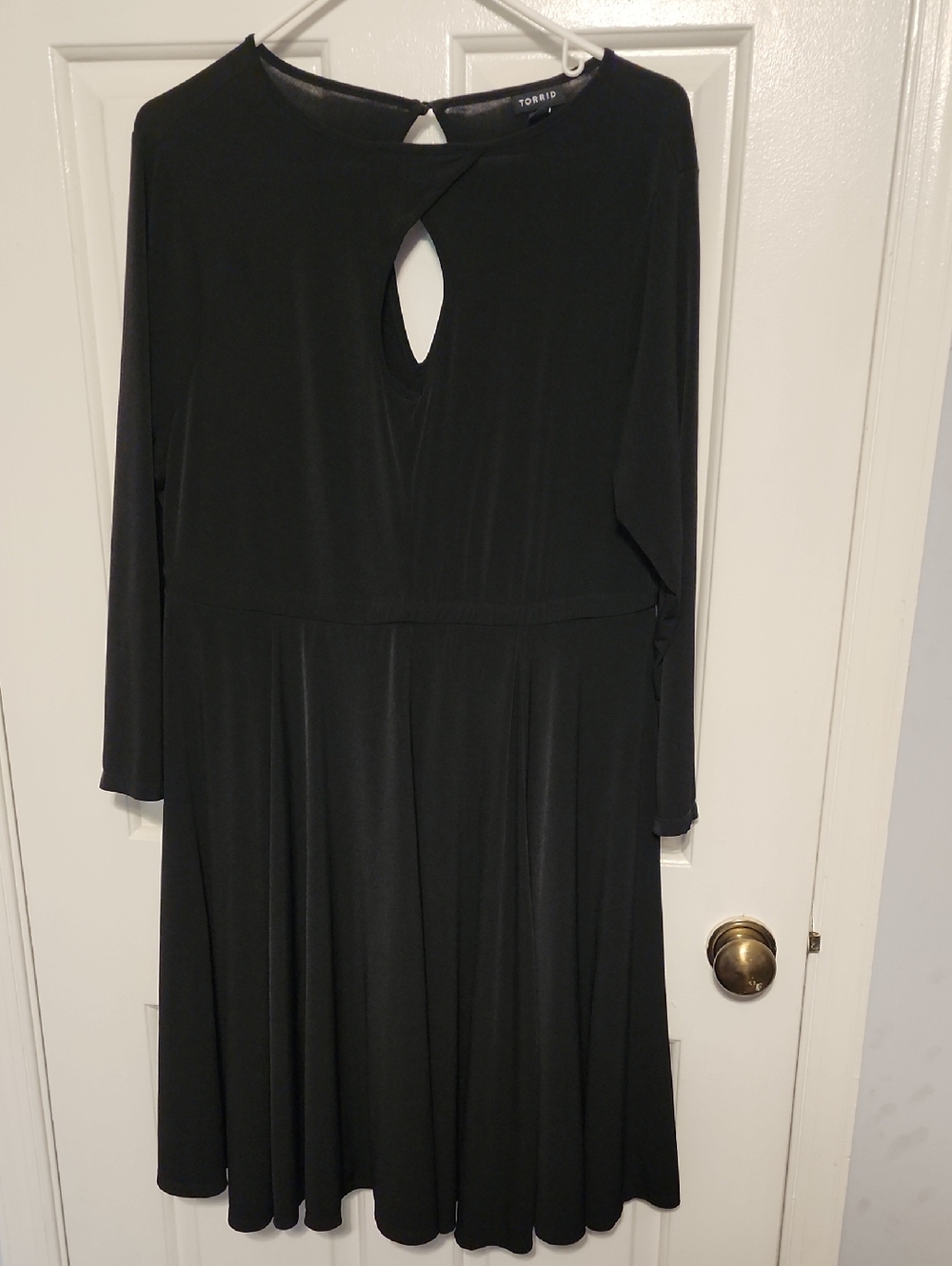 torrid Black Long Sleeve Keyhole Fit-and-Flare Dress